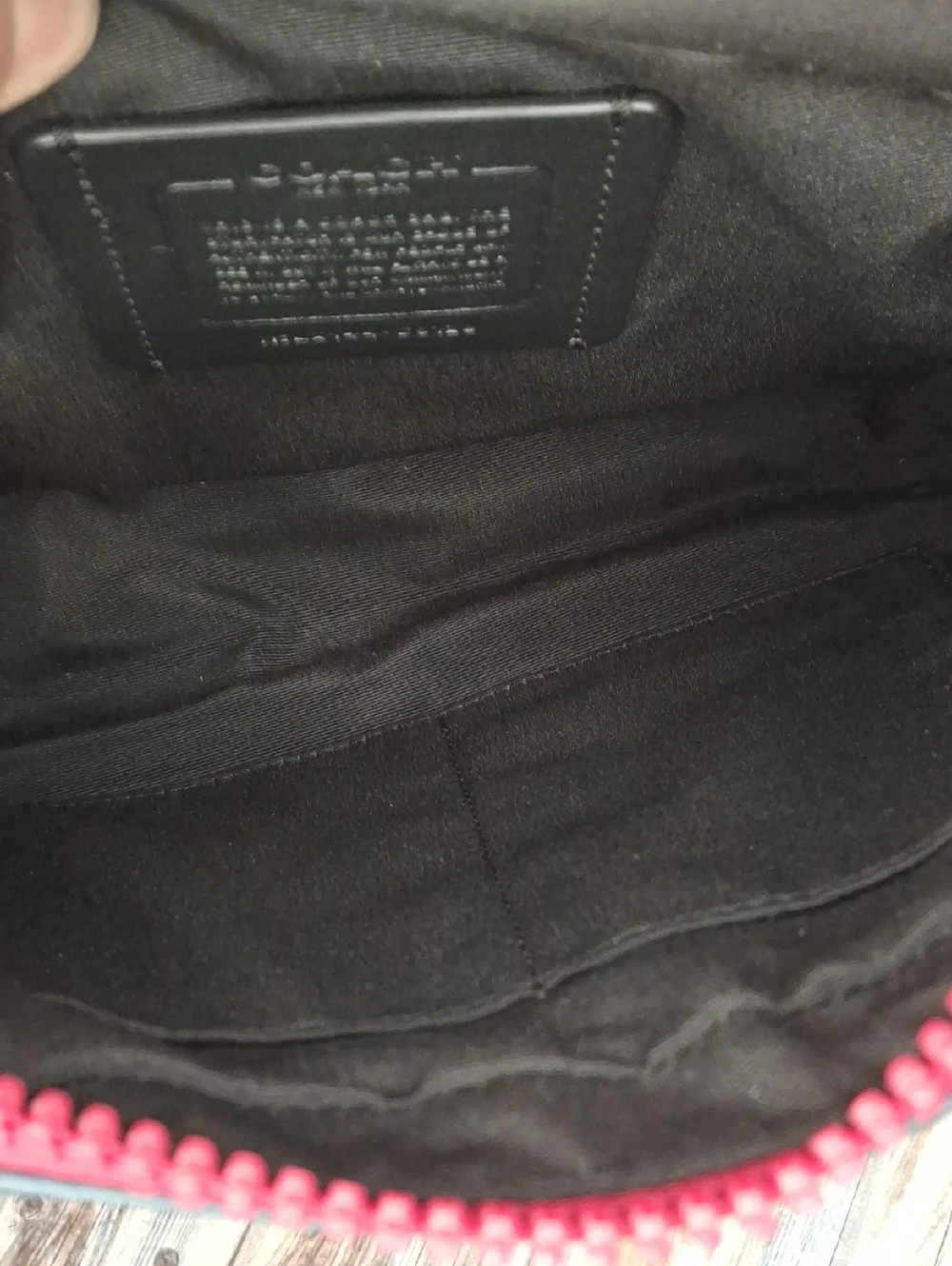 Coach Track Crossbody Navy Blue & Black Signature Coated Canvas - Picture 11 of 12